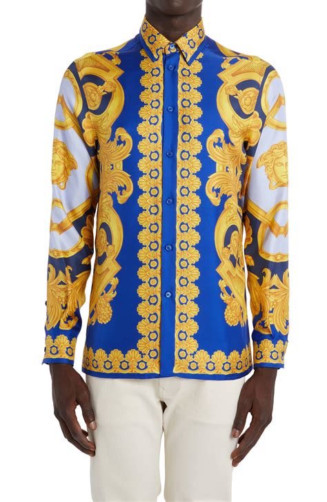 long sleeve versace shirts|Versace button down shirts.